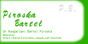 piroska bartel business card